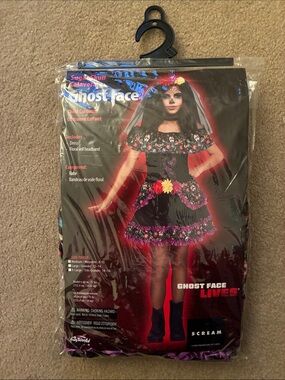 Sugar Skull Calaveras Ghost Face Girl’s Halloween Costume - Size M (8/10)